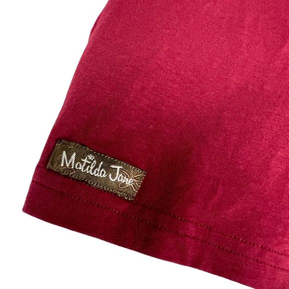 Matilda Jane Character Counts Shirt Maroon Long Sleeve Button Cuff Top Women's M - Picture 12 of 13